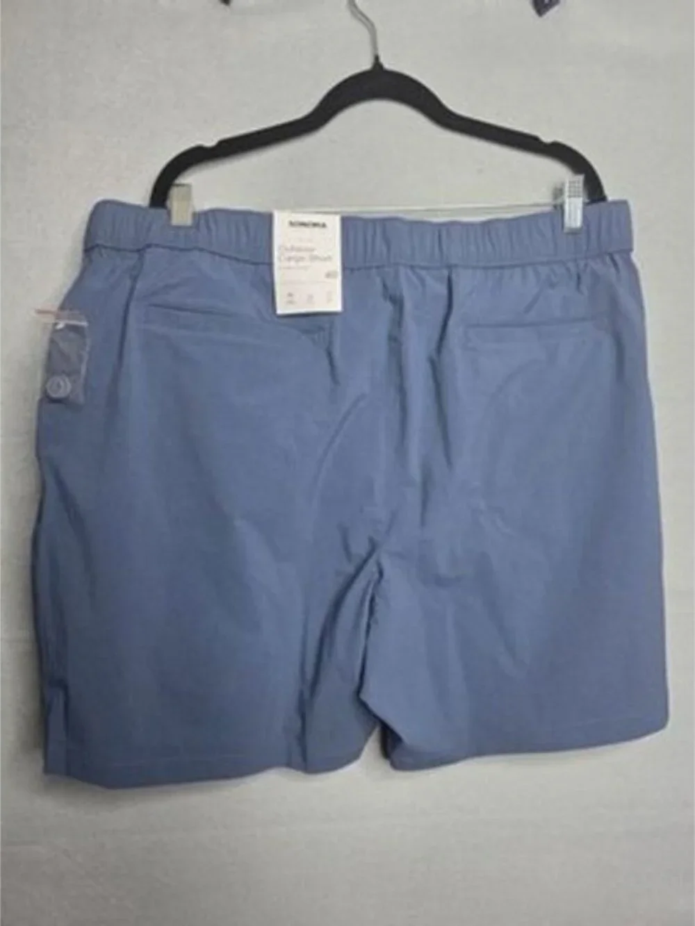 Sonoma Outdoor Cargo Shorts Mens 40 Blue Nylon Stretch Belted Elastic Waist NEW